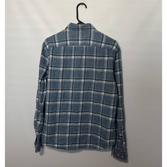 Untuckit Shirt Mens Medium Blue Plaid Salentino Flannel Slim Fit Long Sleeve - Picture 7 of 9